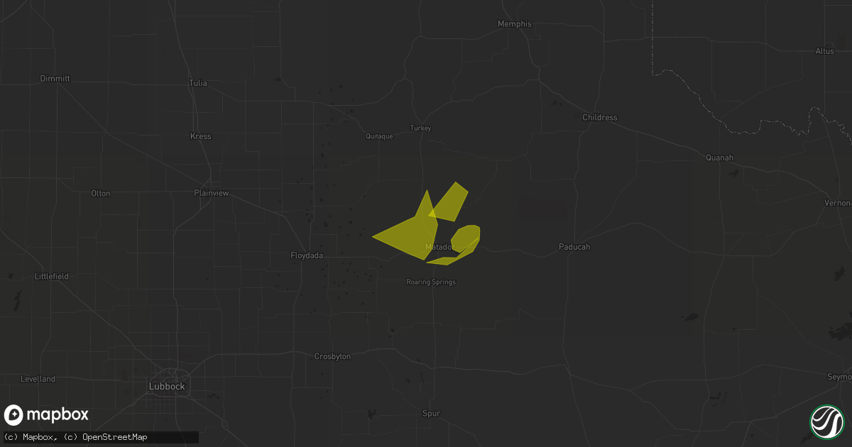 Hail map in Matador, TX on January 1, 2013