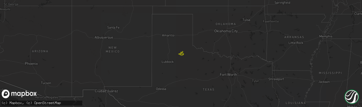Hail map on January 1, 2013