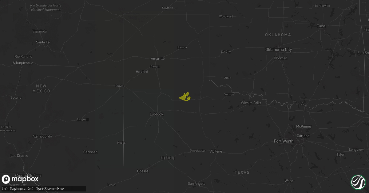 Hail map on January 1, 2013