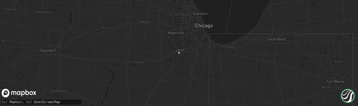 Hail map in Oswego, IL on January 2, 2012