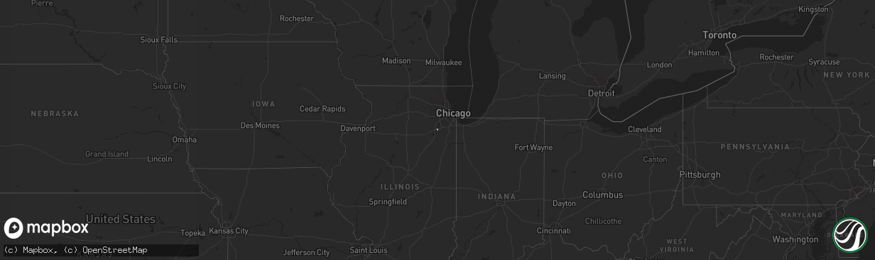 Hail map on January 2, 2012