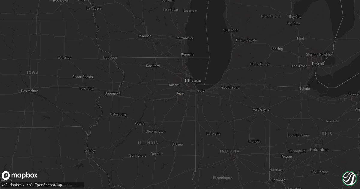 Hail map on January 2, 2012