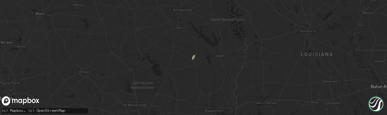 Hail map in Colmesneil, TX on January 2, 2015