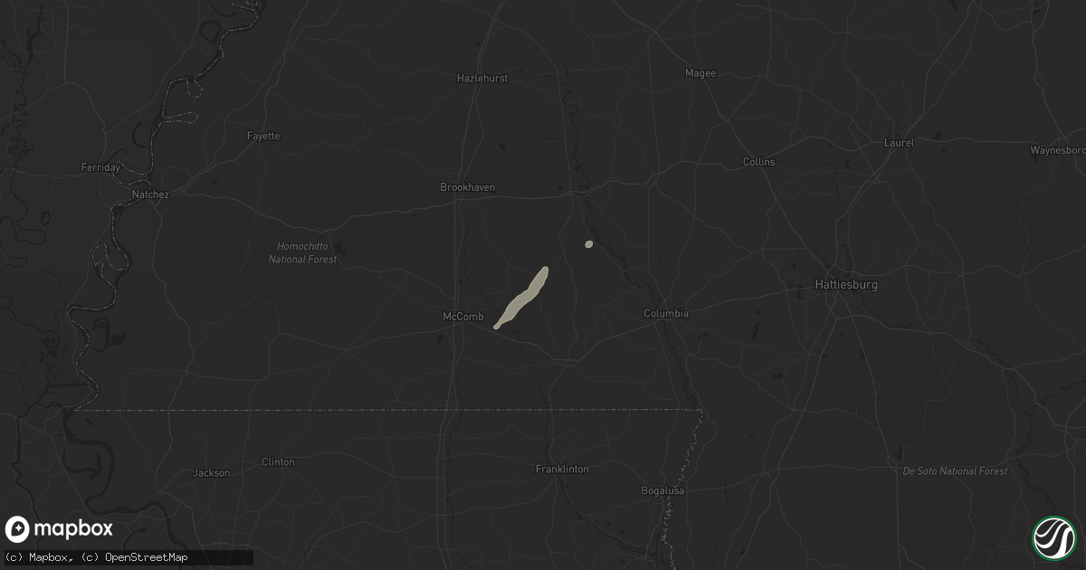 Hail map in Monticello, MS on January 3, 2015