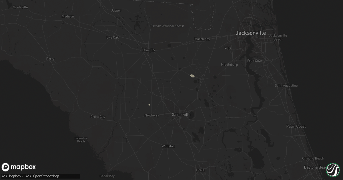 Hail map in Brooker, FL on January 3, 2017