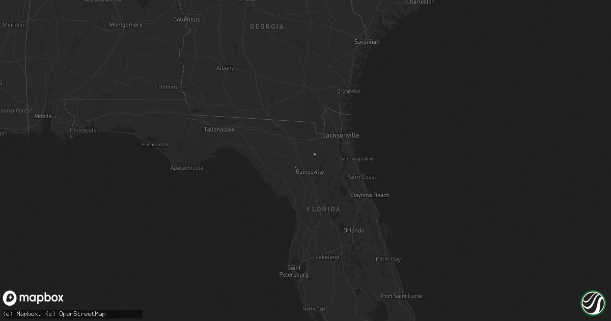 Hail map in Florida on January 3, 2017