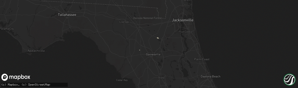 Hail map in Starke, FL on January 3, 2017