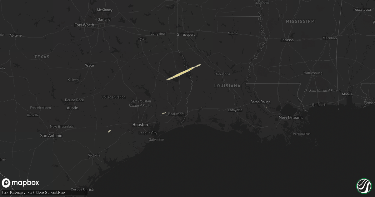 Hail map in Louisiana on January 4, 2011
