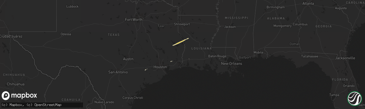 Hail map on January 4, 2011