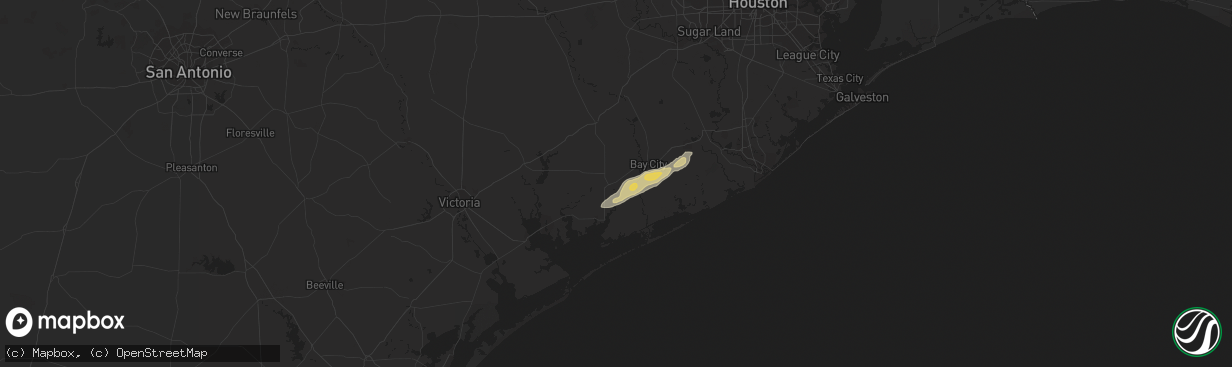 Hail map in Elmaton, TX on January 4, 2024