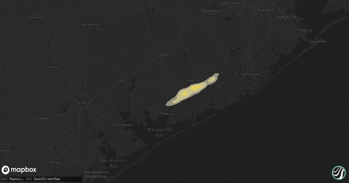 Hail map in Elmaton, TX on January 4, 2024