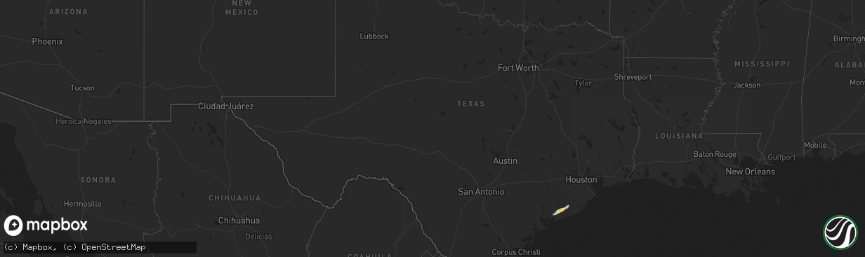 Hail map in Texas on January 4, 2024
