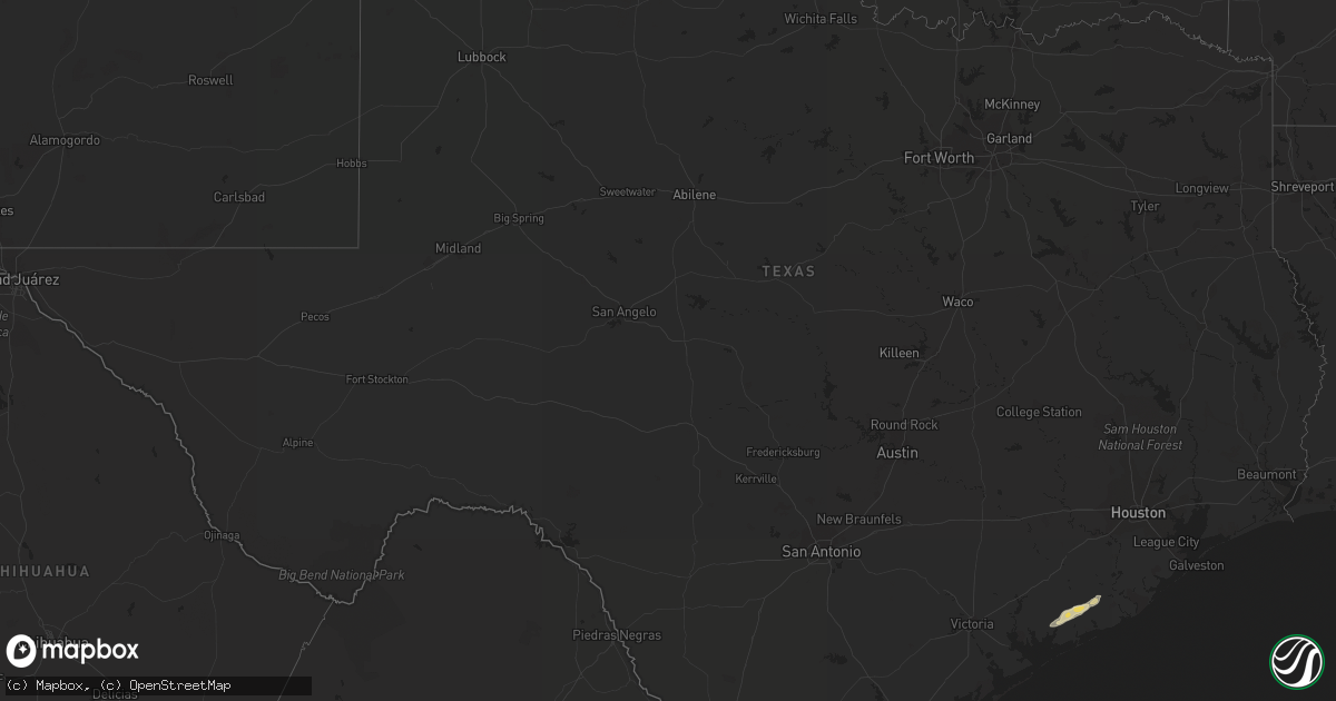 Hail map in Texas on January 4, 2024