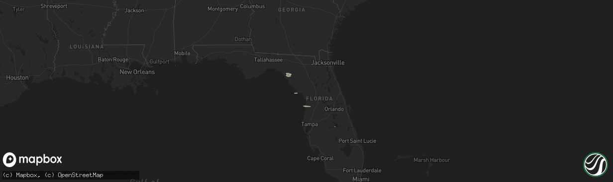 Hail map in Florida on January 5, 2011