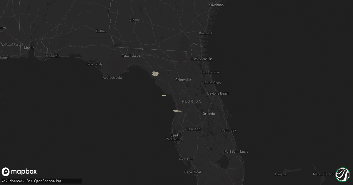Hail map in Florida on January 5, 2011