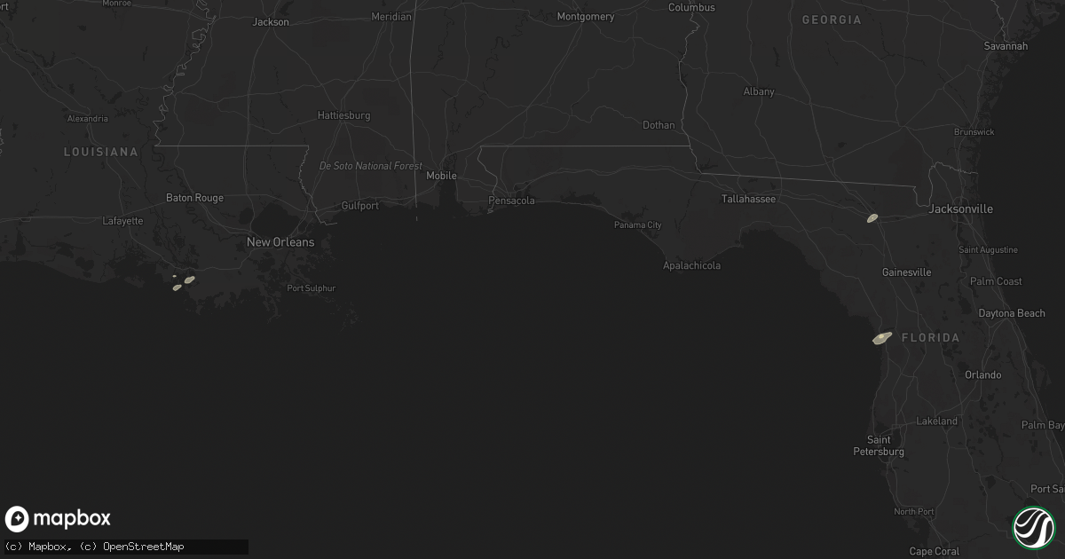 Hail map in Louisiana on January 6, 2017