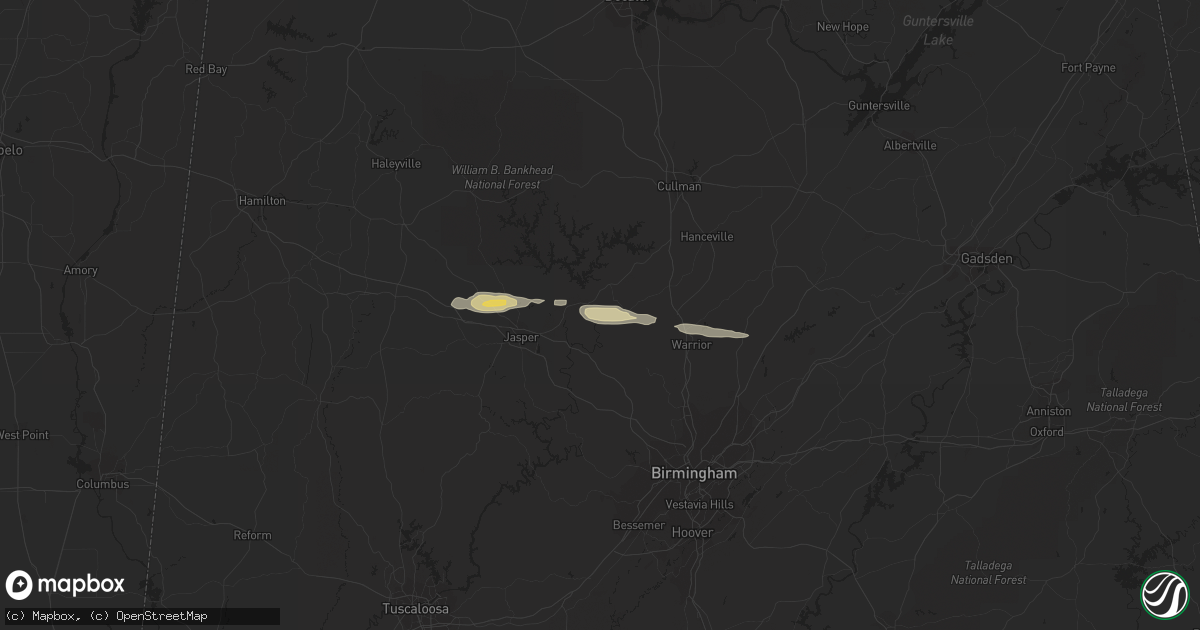 Hail map in Remlap, AL on January 7, 2012