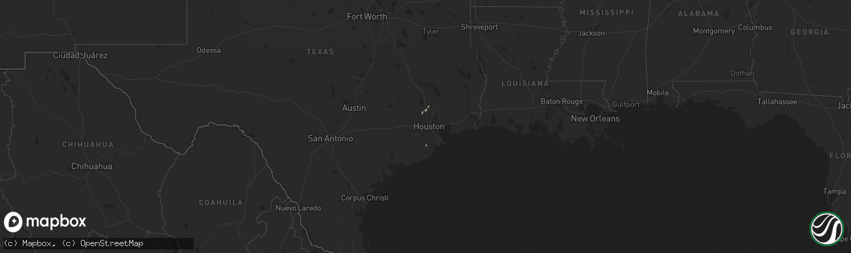Hail map in Texas on January 7, 2013