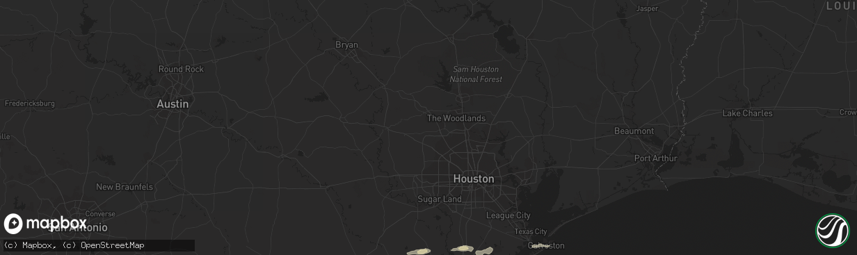 Hail map in Galveston, TX on January 7, 2018