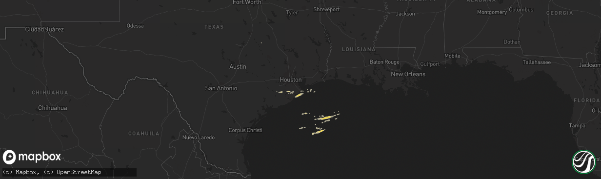 Hail map on January 7, 2018