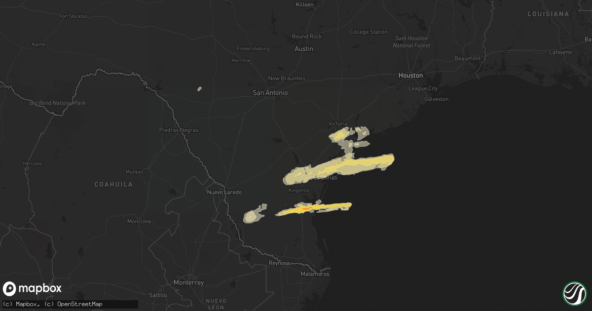 Hail map in Texas on January 8, 2011