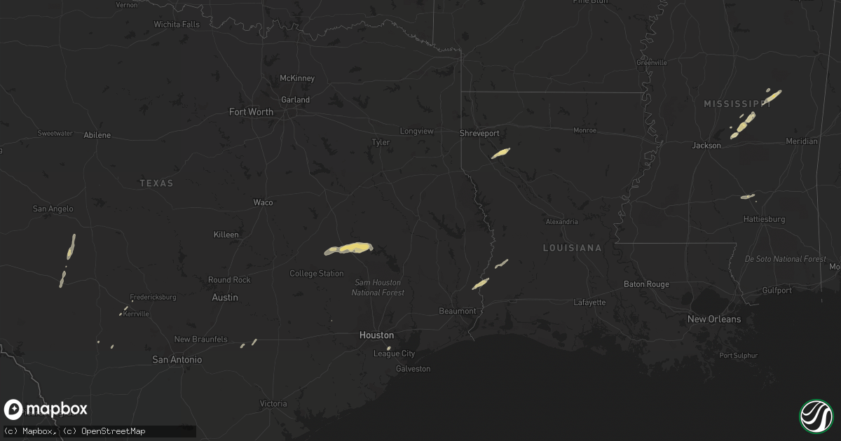 Hail map in Texas on January 8, 2012