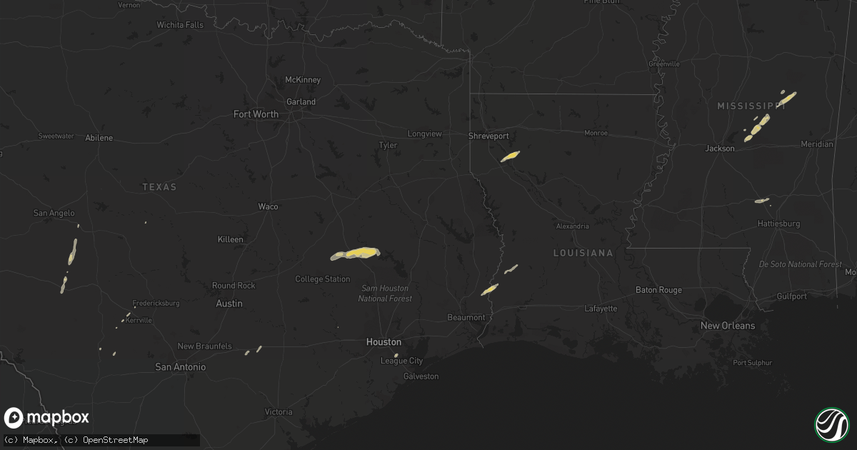 Hail map on January 8, 2012
