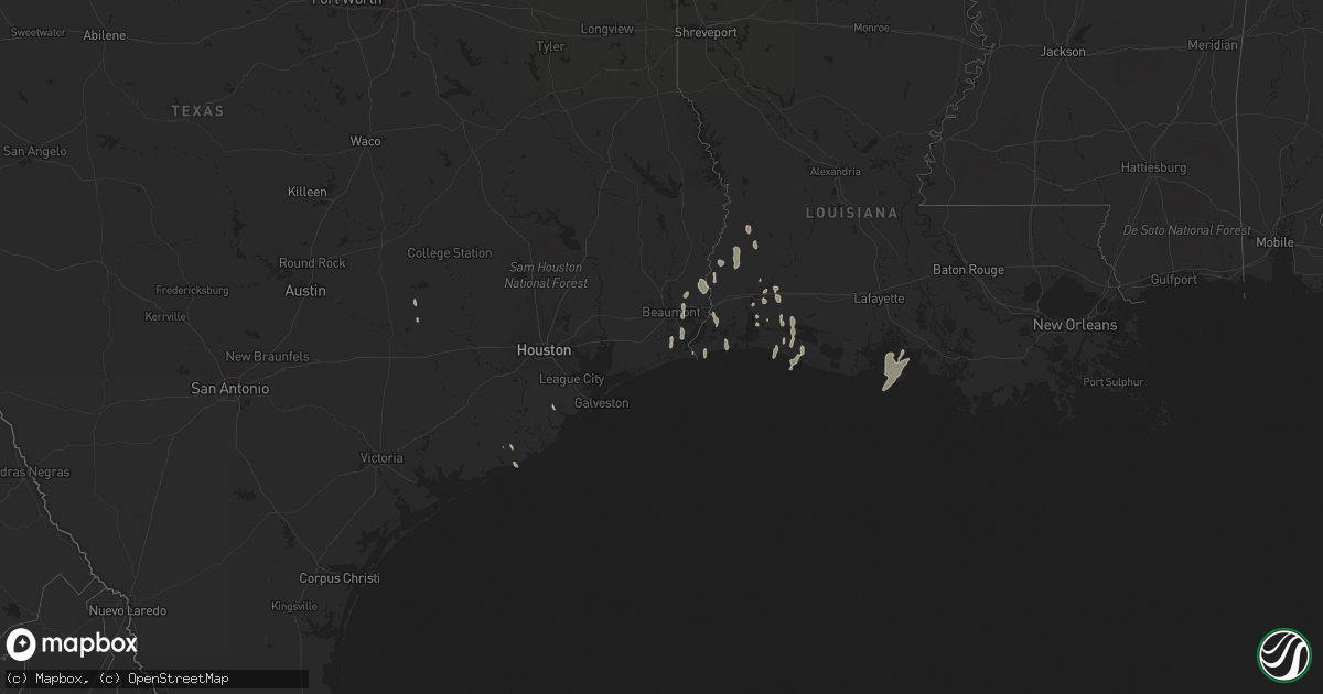 Hail map in Texas on January 9, 2013