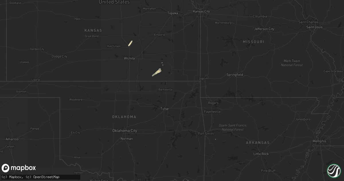 Hail map in Arkansas on January 9, 2020