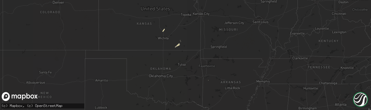 Hail map in Kansas on January 9, 2020