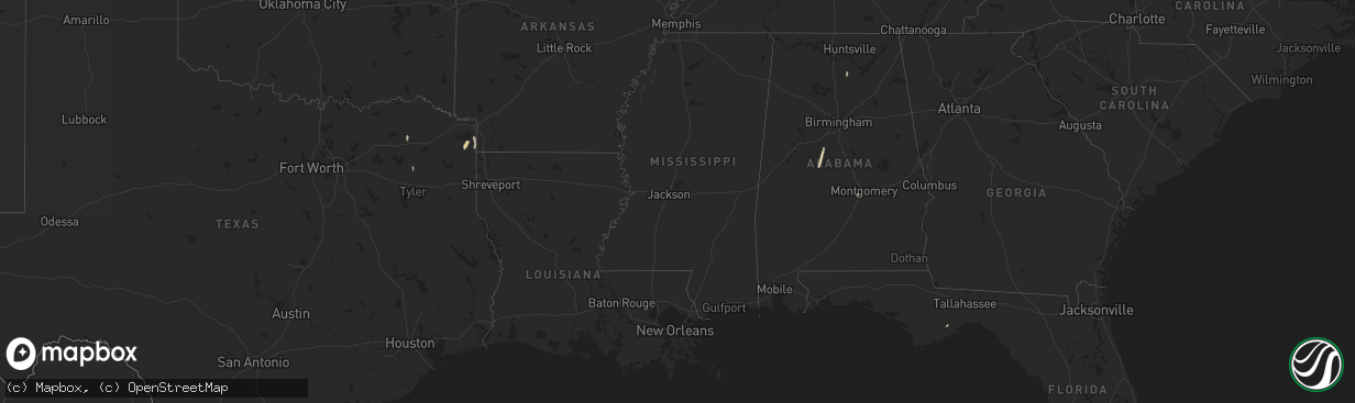 Hail map in Texas on January 10, 2012