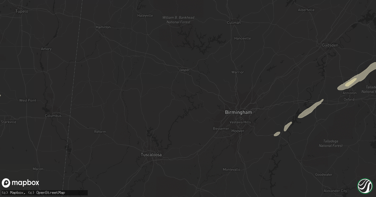 Hail map in Vincent, AL on January 10, 2014
