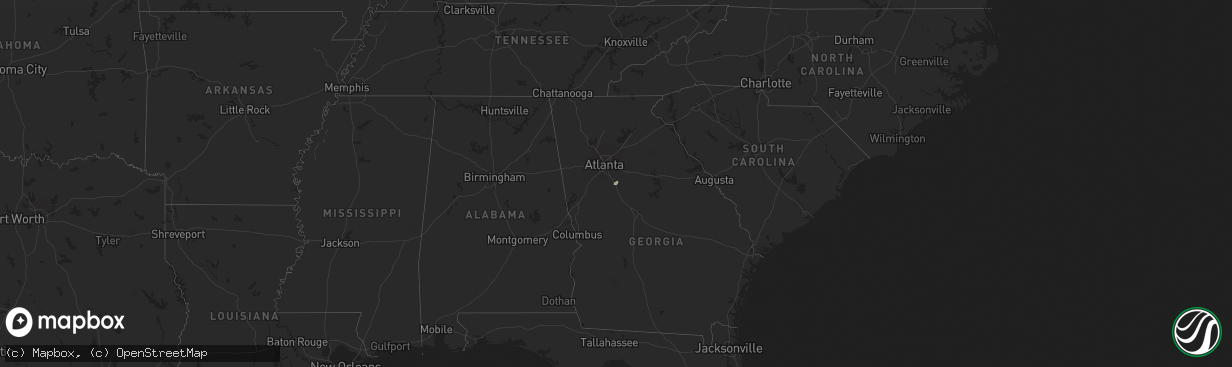 Hail map in Georgia on January 11, 2012