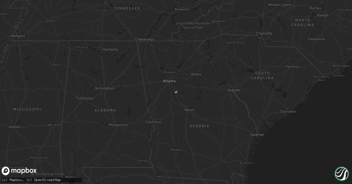 Hail map in Georgia on January 11, 2012