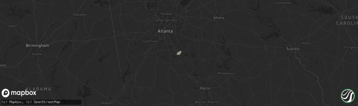 Hail map in Locust Grove, GA on January 11, 2012