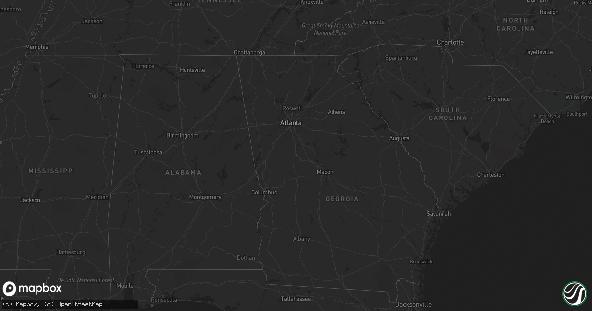 Hail map in Georgia on January 12, 2020