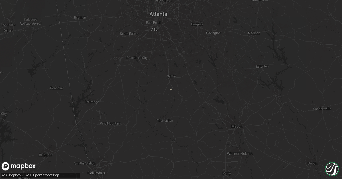 Hail map in Milner, GA on January 12, 2020