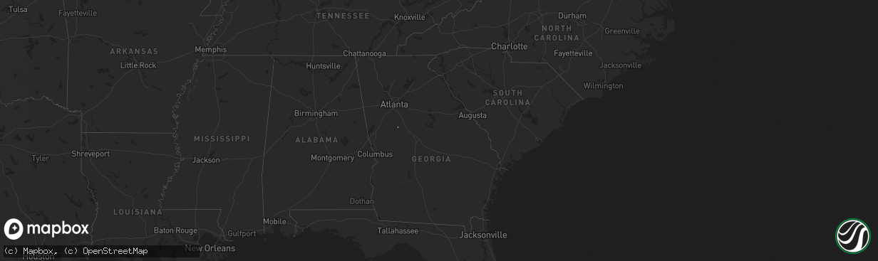 Hail map on January 12, 2020