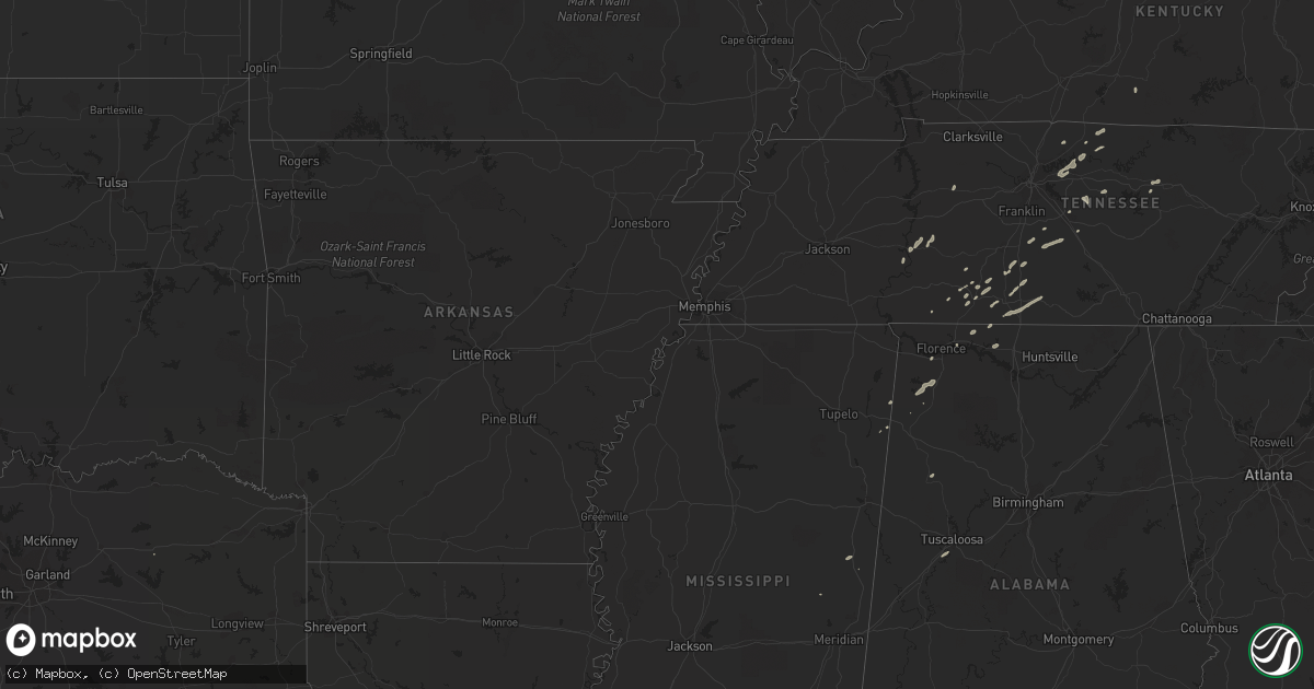 Hail map on January 13, 2013
