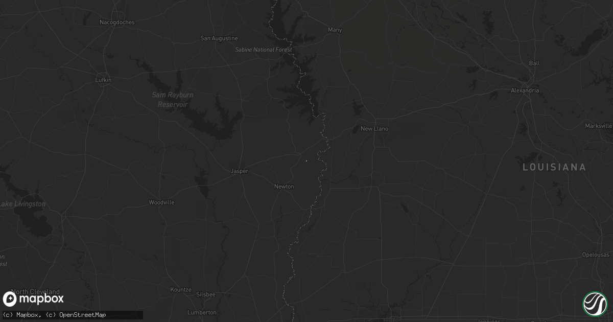 Hail map in Burkeville, TX on January 14, 2013