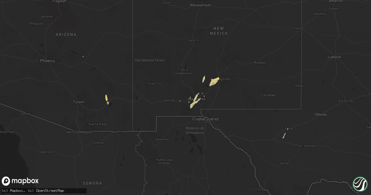 Hail map on January 14, 2017