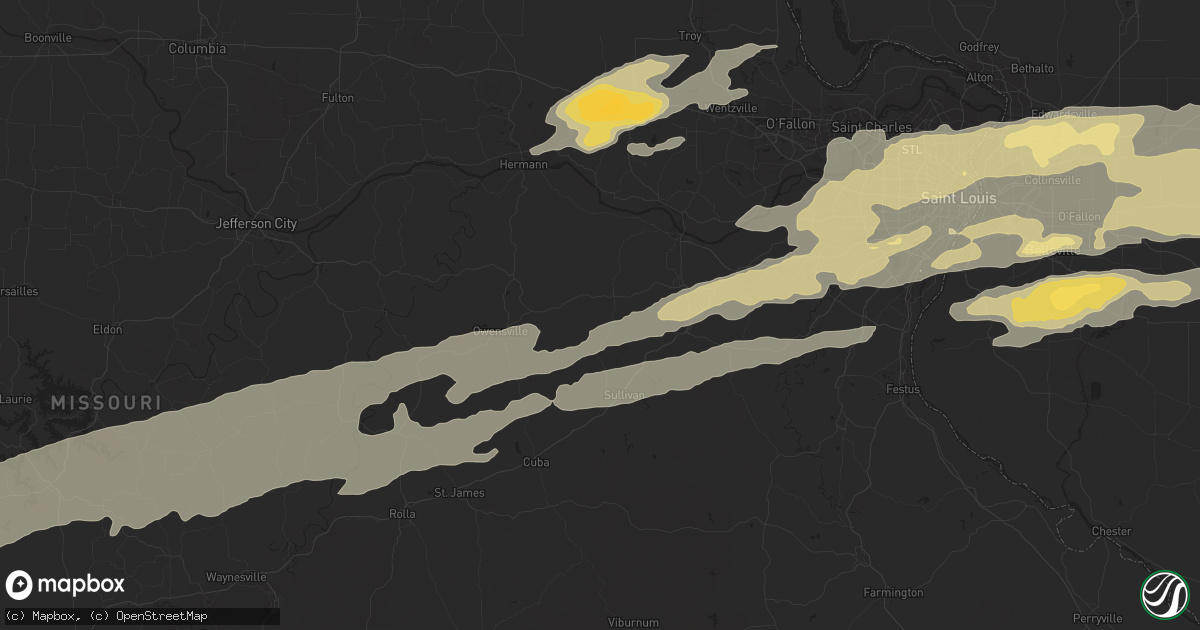 Hail map in Ballwin, MO on January 16, 2012