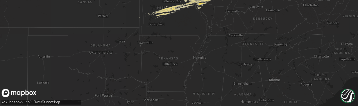 Hail map in Illinois on January 16, 2012