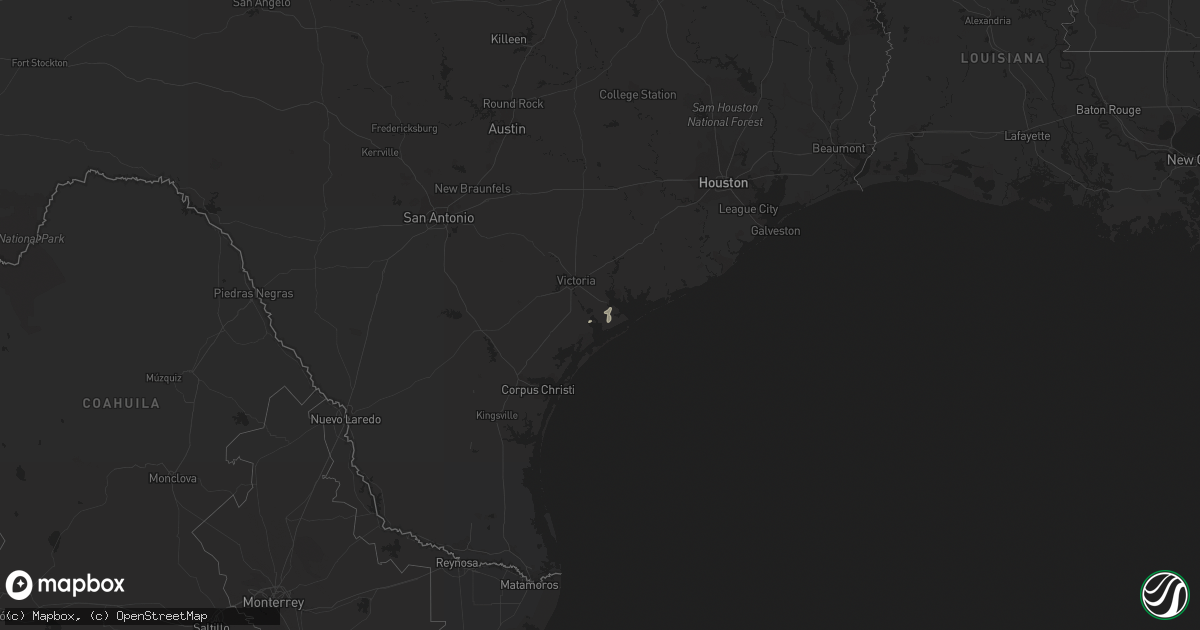 Hail map in Texas on January 16, 2016
