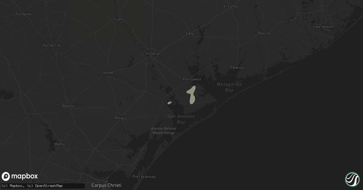 Hail map in Tivoli, TX on January 16, 2016