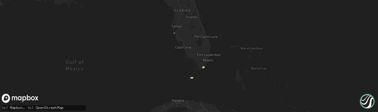 Hail map in Florida on January 17, 2011