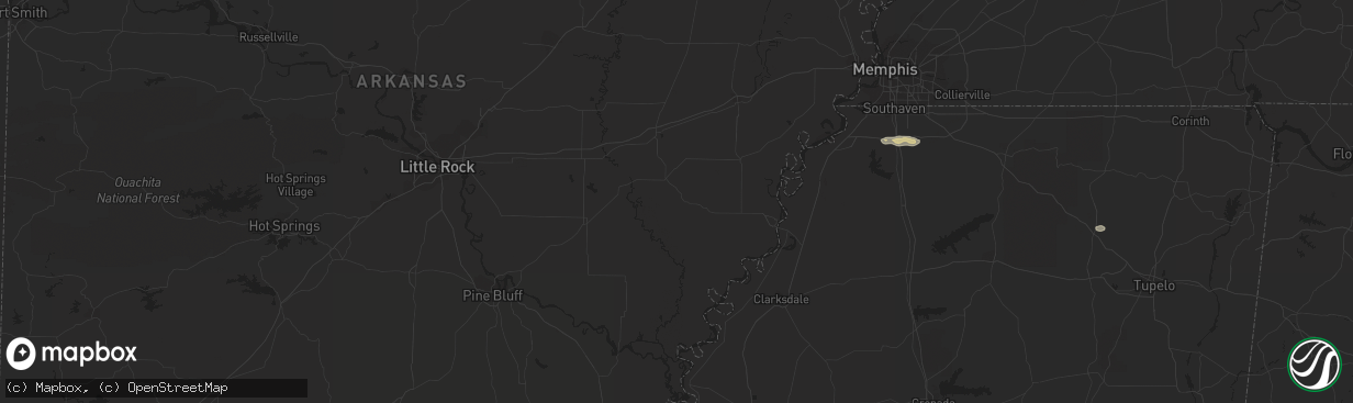 Hail map in New Albany, MS on January 17, 2012