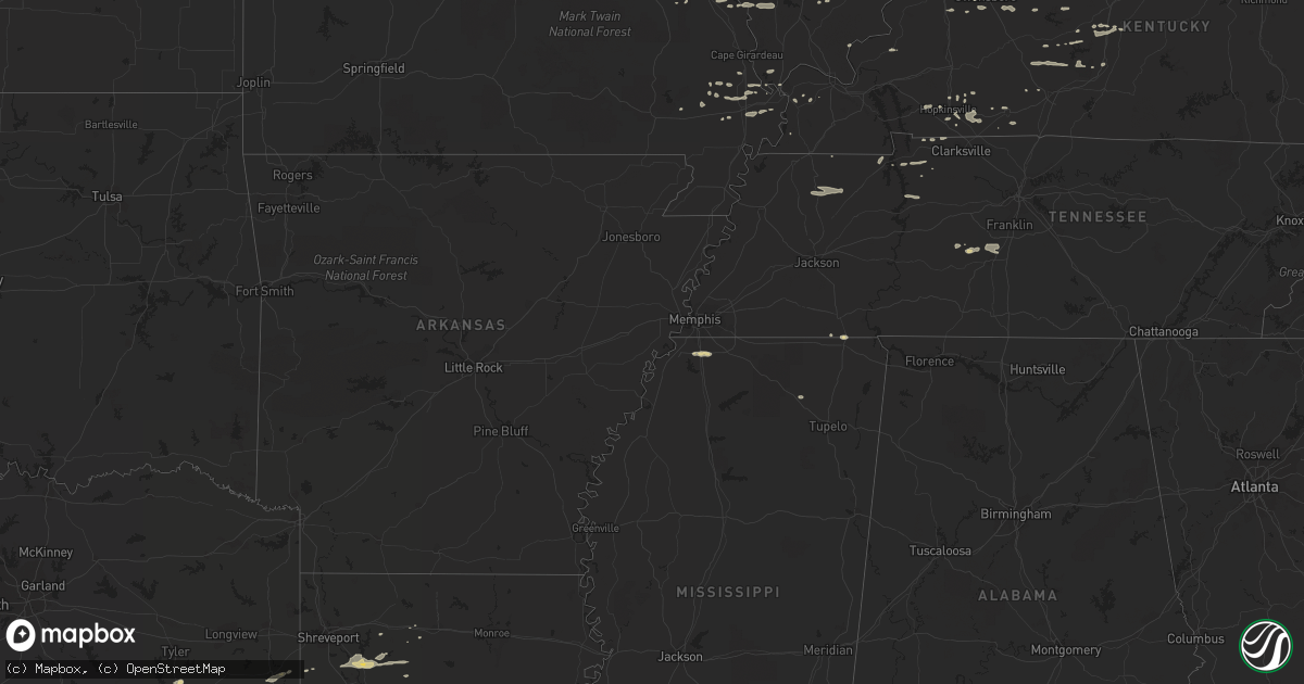 Hail map on January 17, 2012