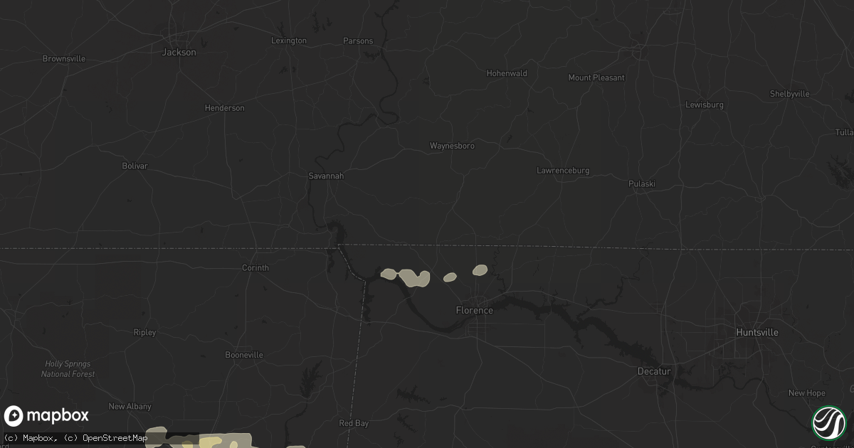 Hail map in Blue Springs, MS on January 20, 2012