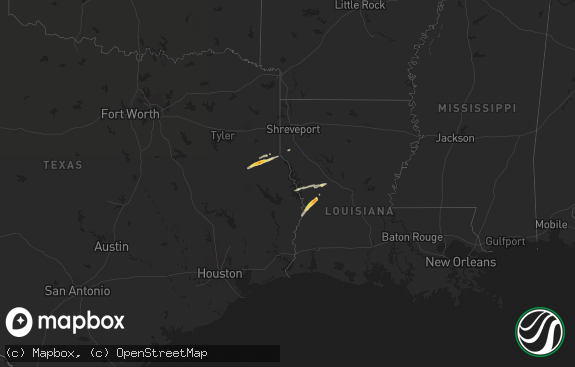 Hail map preview on 01-20-2016